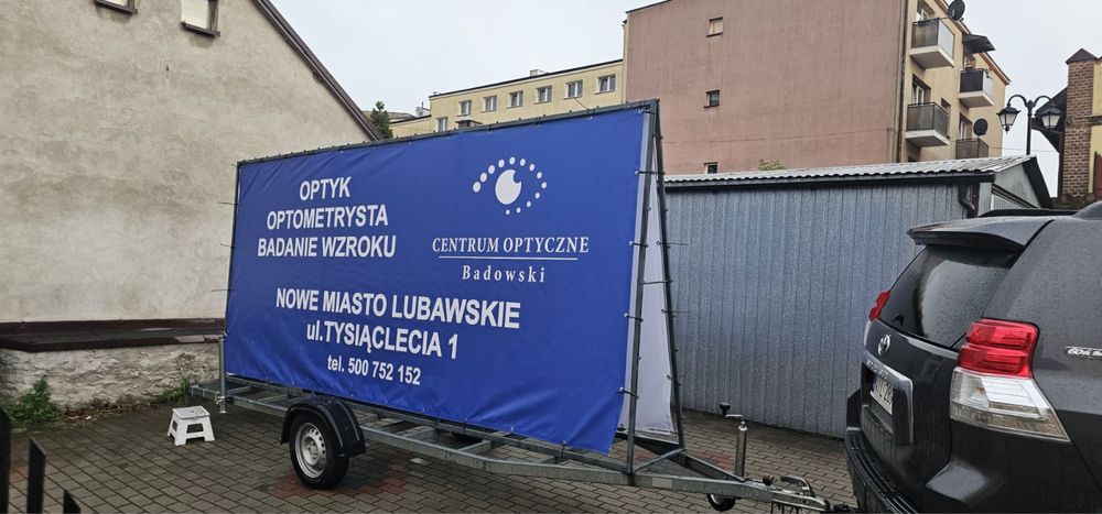 REKLAMA MOBILNA, przyczepka - laweta reklamowa