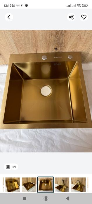 Мойка на кухню 50*50 hendmade pvd  Gold(золото)
