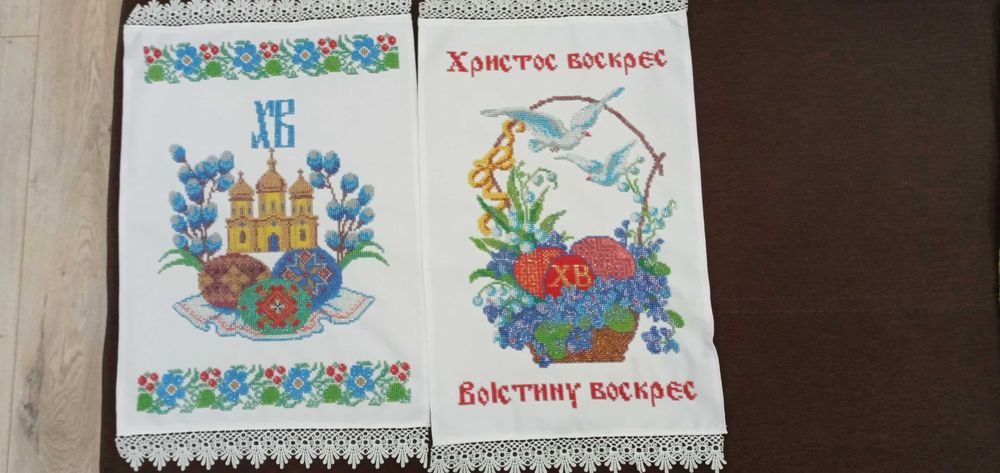 Рушник пасхальний вишивка бісером