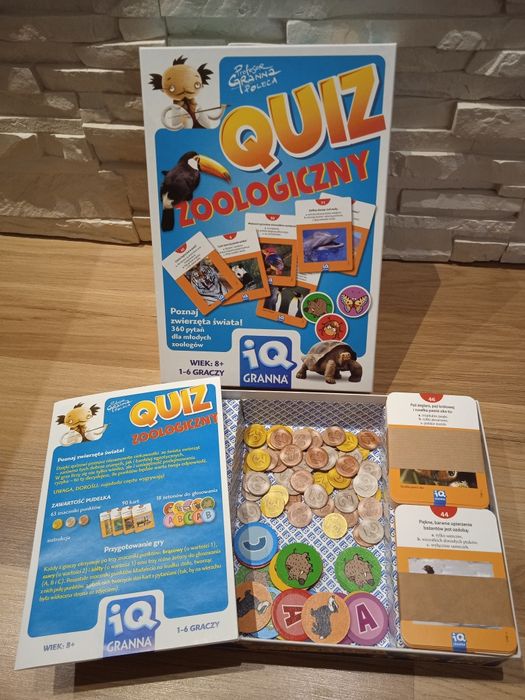 Gra edukacyjna-quiz zoologiczny, wiek 8+