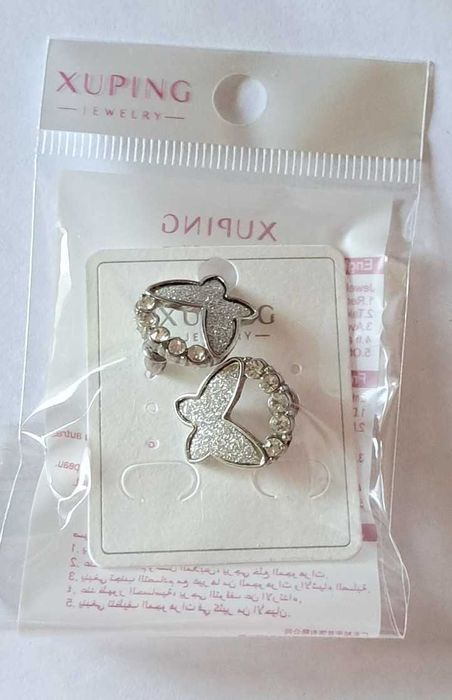 серьги бабочки блестящие