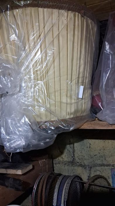 klosz materiałowy  abazur lampa prl 44x60x47