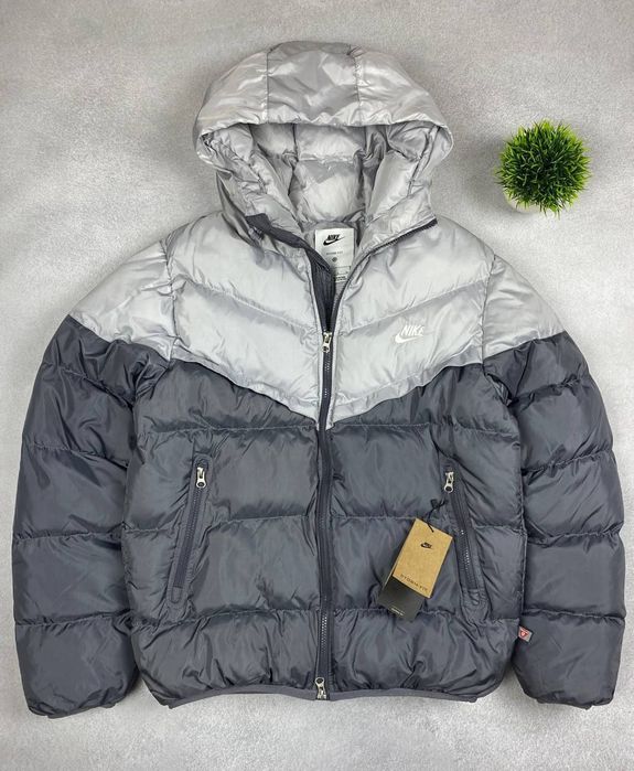 Пуховик NIKE STORM-FIT чорний-хакі / куртка зимова Найк