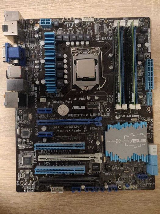 ЦП i7-2600, мат.плата Asus p8z77-v le plus, DDR3 16 GB (2*8), кулер