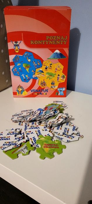 Puzzle poznaj kontynenty