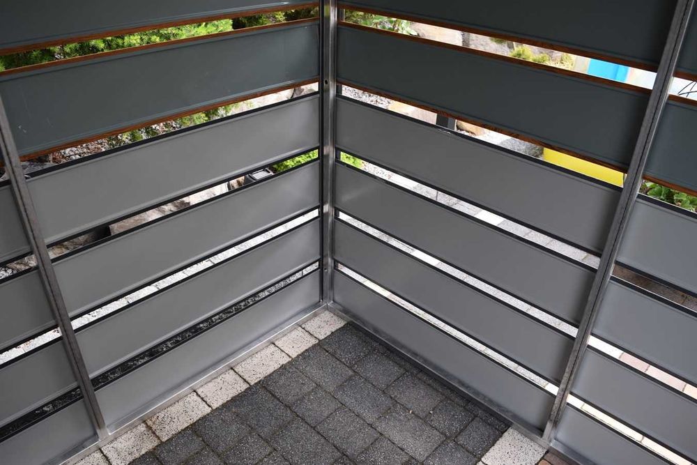 Nowoczesna - Wiata śmietnikowa 2x2m - kosz na śmieci - wiata na śmieci