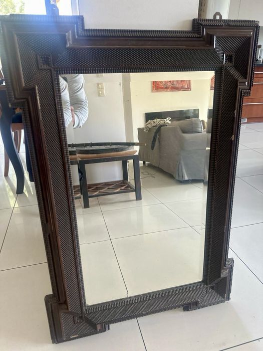 Okazja! Wyjątkowe lustro Art Deco w drewnianej ramie