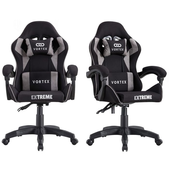 Fotel Gamingowy Vortex Black Light Gray do Nauki i dla Graczy