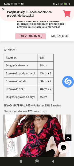 Sukienka w kwiaty s na m