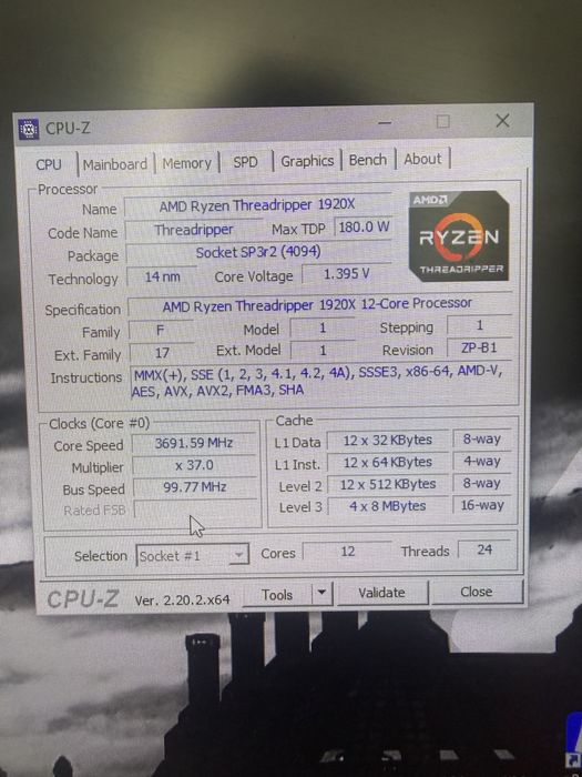 ASUS Prime X399-A + Ryzen Threadripper 1920X + кулер