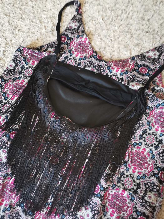 Letnia sukienka Sinsay S/36 mini z wiskozy dekolt z tyłu