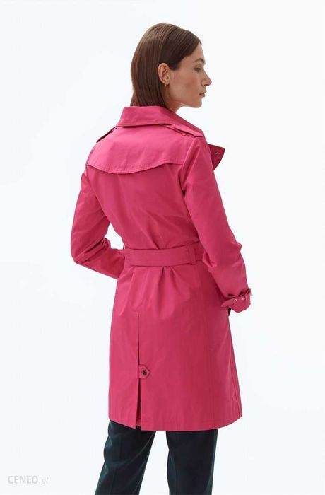 Nowy trencz płaszcz fuksja klasyczny Tatuum Megana 100% bawełna 34 XS