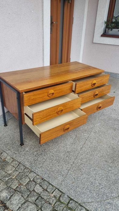 Niska Komoda z szufladami HELLERAU J. NEBELUNG 430 PRL Vintage