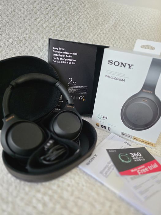 Słuchawki nauszne SONY WH-1000XM4 ANC – czarne