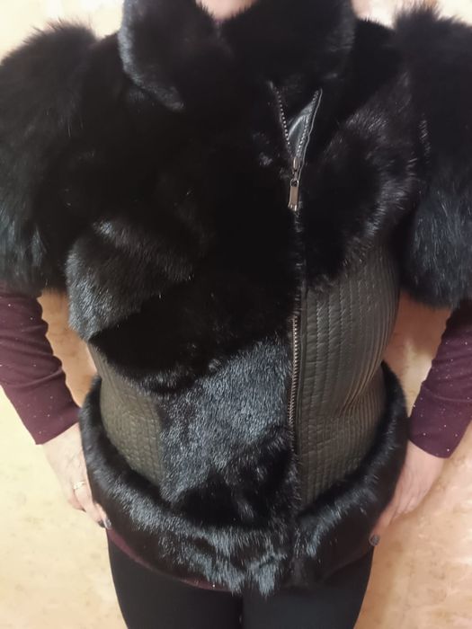 Жилетка норка кожа писец