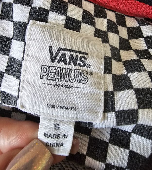 Bluzka w paski biało czarna vans snoopy skate