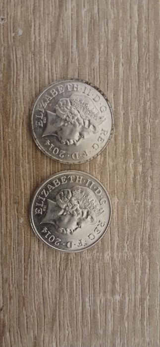 2 moedas Ten pence 2014 raras de encontrar