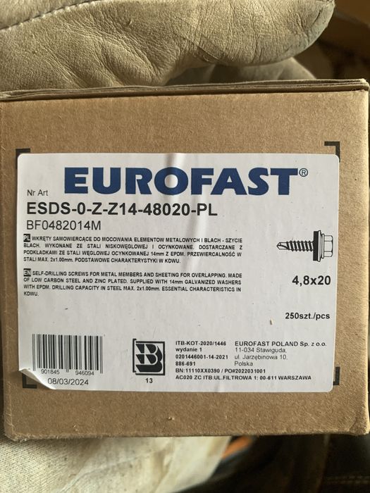 Eurofast Wkręt samowiercący ESSVE EPDM 4,8x20 mm