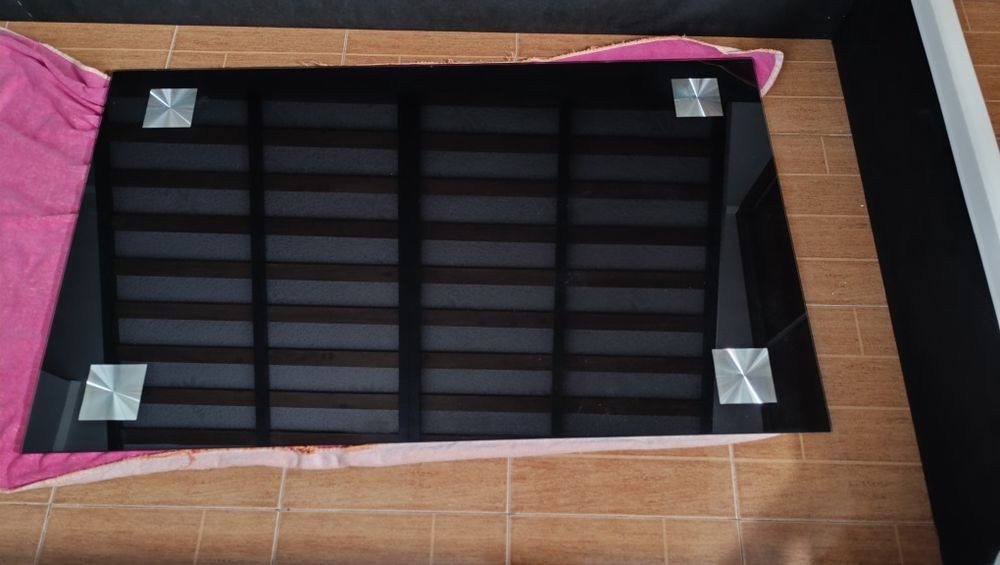 Mesa 120x70 vidro preta