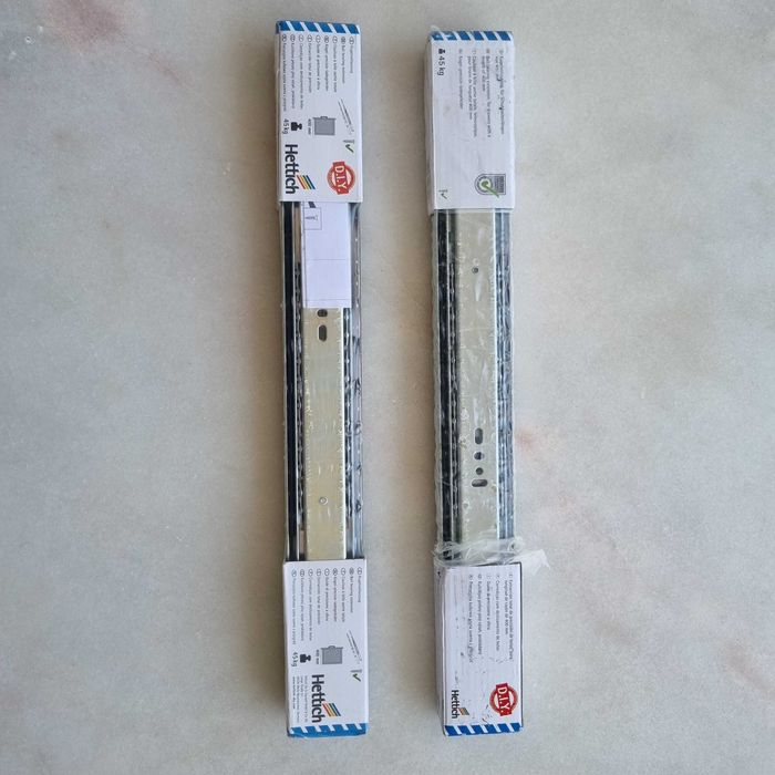 Corrediças galvanizadas com rolamento de esferas 45Kg 400mm