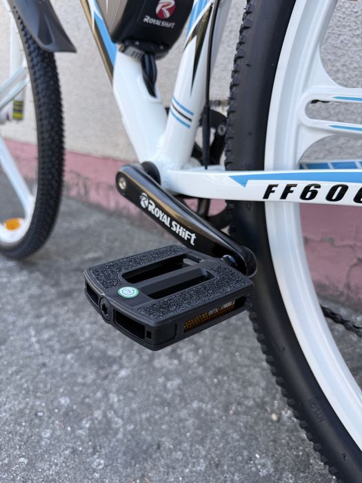 Rower elektryczny MTB biało niebieski 14Ah, bateria LG, napęd Shimano