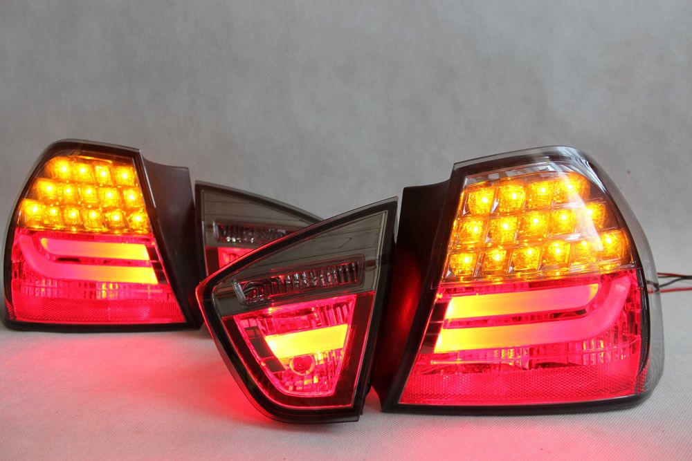 Lampy światła tył tylne BMW E90 05-08 Przedlift SEDAN BLACK SMOKE LED BAR NEON IGŁA