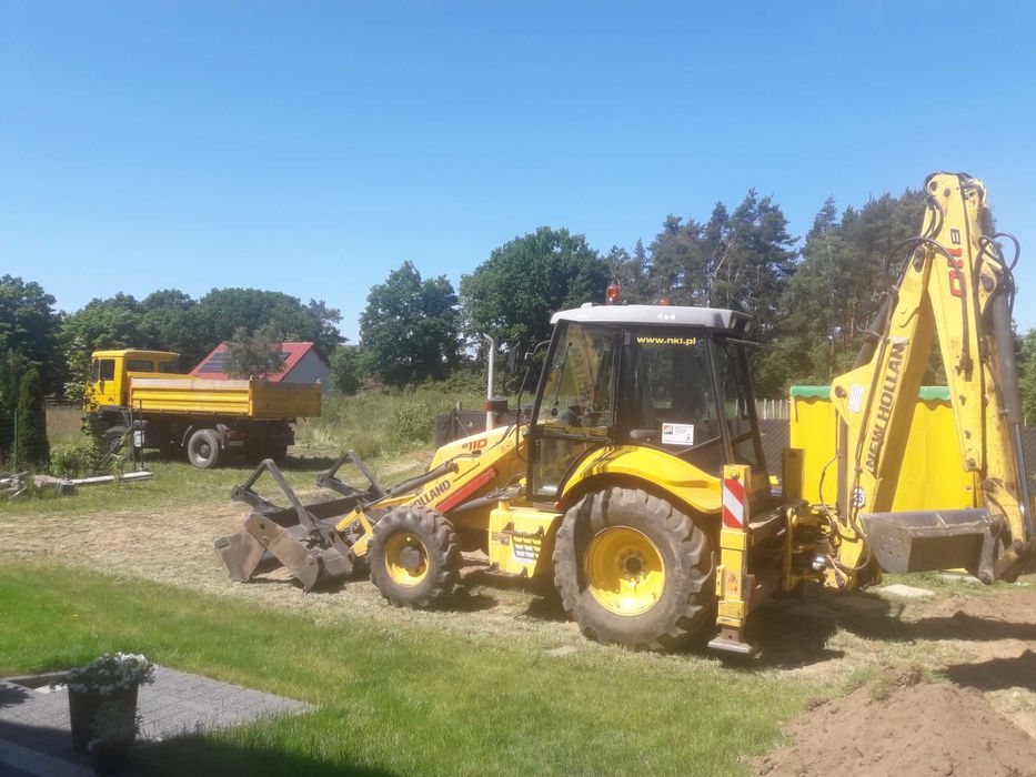 Uslugi koparko ładowarka,minikoparka, roboty ziemne, wywrotka 4x4