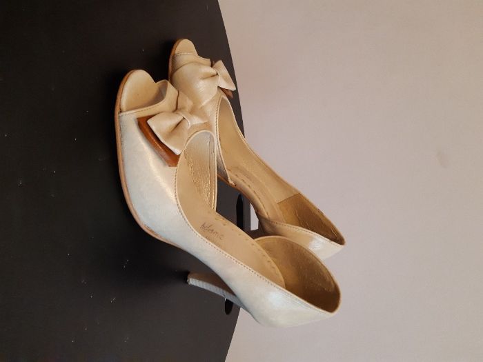 buty na obcasie peep toe beżowe nude 37 odkryte palce