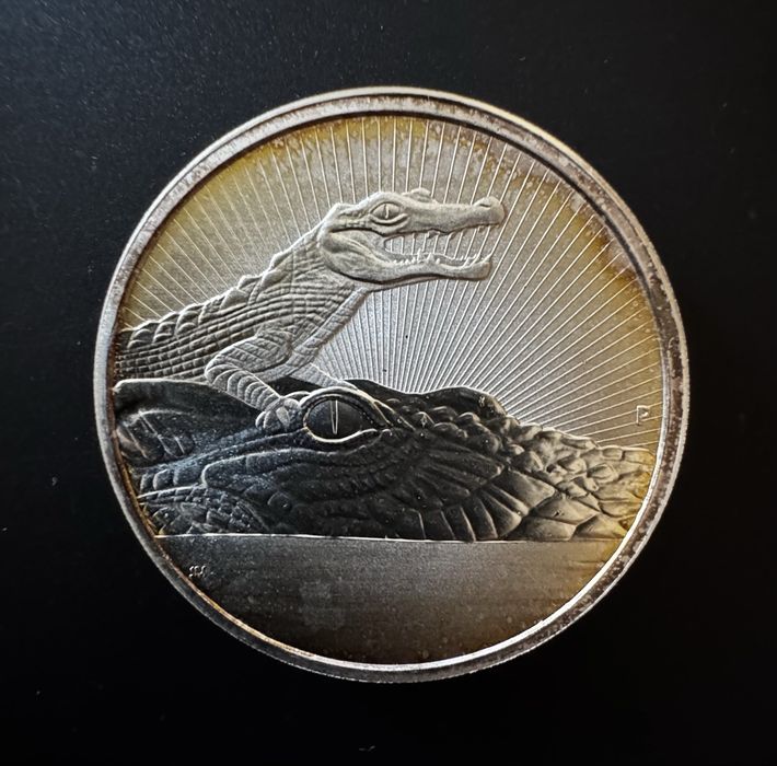 Серебряная монета  Крокодил. Австралия 2 oz