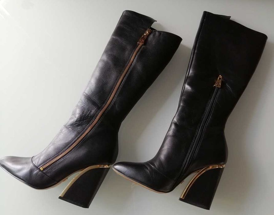 Kazar kozaki skóra naturalna czarne ocieplane r. 37 jak nowe