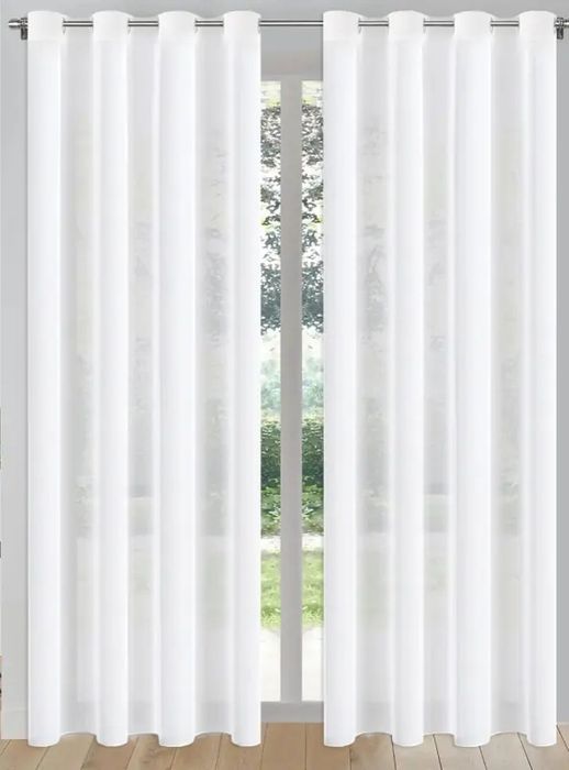 2 firany z gładkiego woalu długość 250 cm