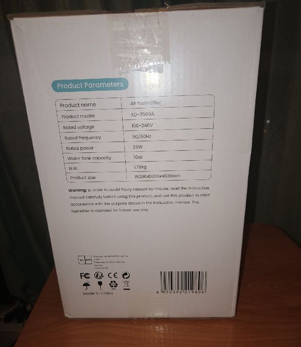 SEJOY nawilżacz powietrza z lampką LED