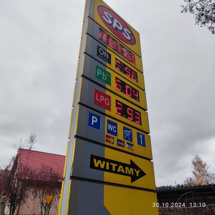 FV Reklama drogowa  pylon cenowy stacja paliw Faktura