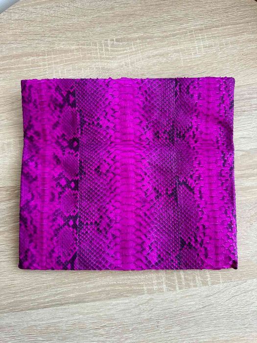 Клатч женский сумка из натуральной кожи питона фуксия коричневый Тай