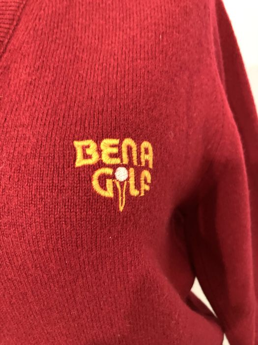 Sweter wełniany szkocki czerwony 100% wełna Lyle&Scott 38