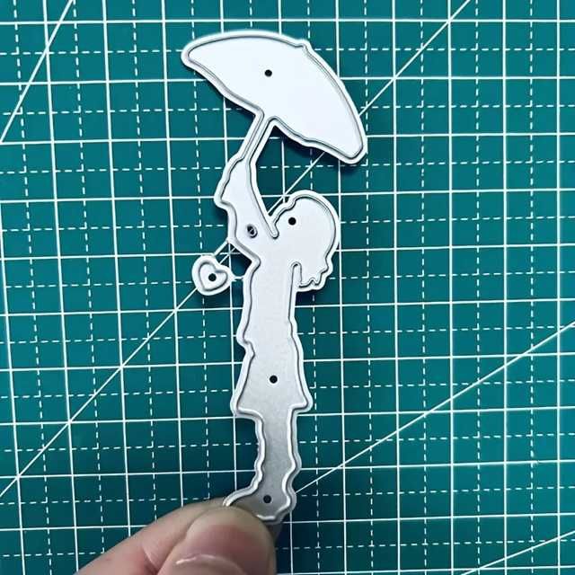 Cortante Menina com Guarda-Chuva