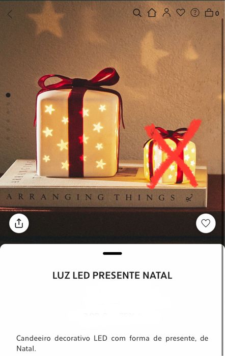 Luz Led Presente Natal Zara Home NOVO