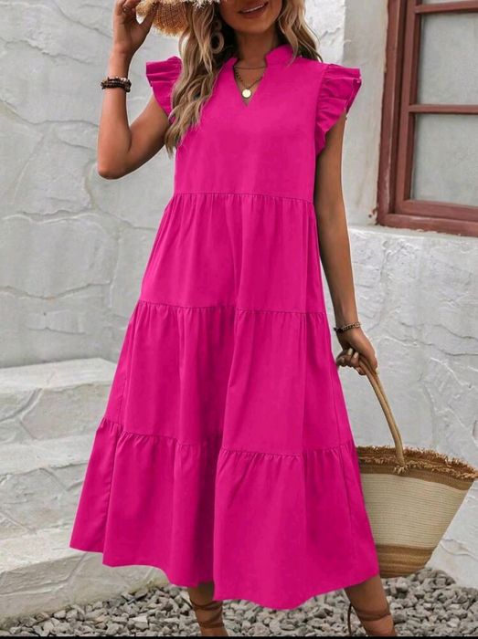 Lindo vestido de verão rosa tamanho M