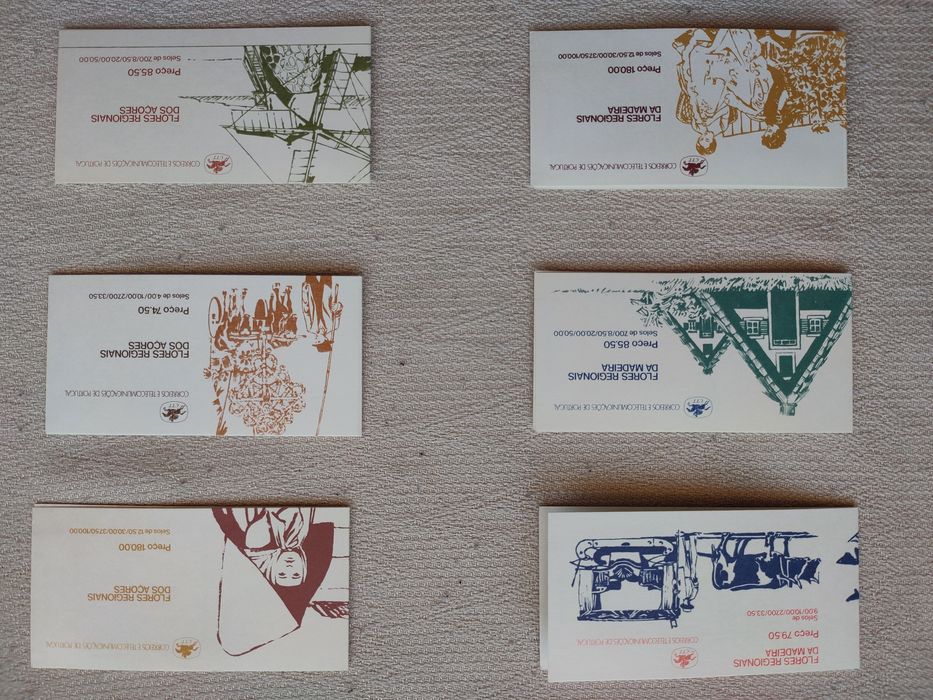 carteiras flores, insectos, aves Madeira e Açores - filatelia - selos