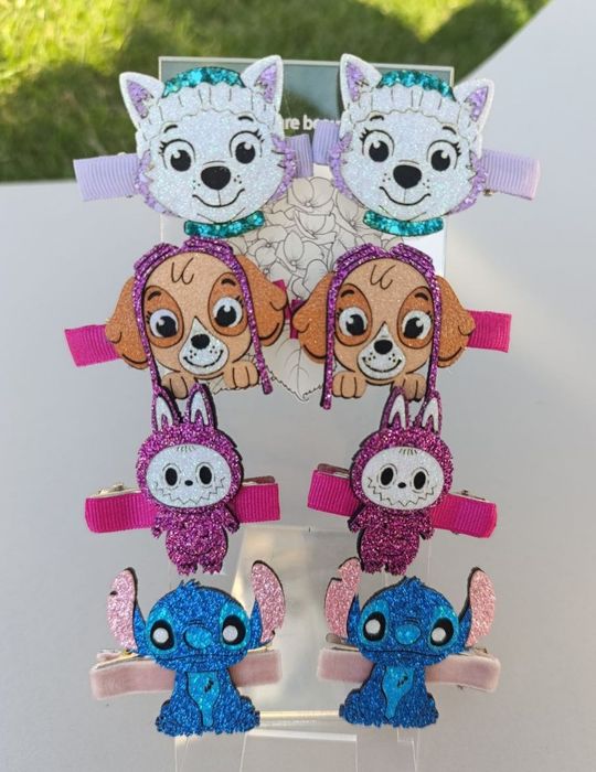 Заколочки Стіч, Скай, Лабубу, Еверест