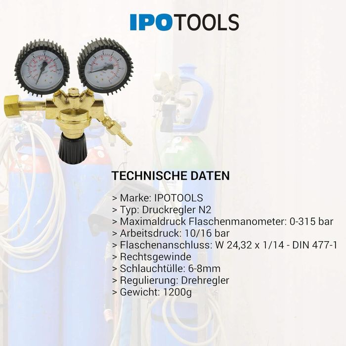 Regulator ciśnienia Manometr azotu N2