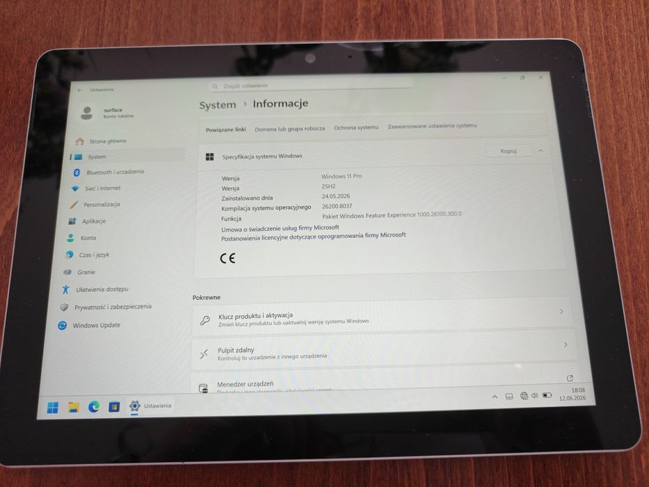 Tablet Microsoft Surface Go 1824 4 GB/64 GB + 2 ładowarki