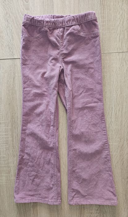 Spodnie sztruksowe dziewczęce dzwony flare h&m 128