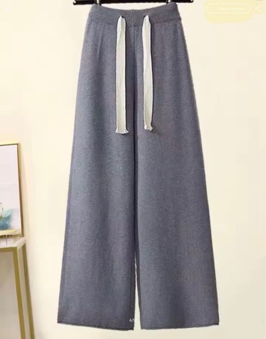 Брюки палаццо серые трикотажные р. L-XL