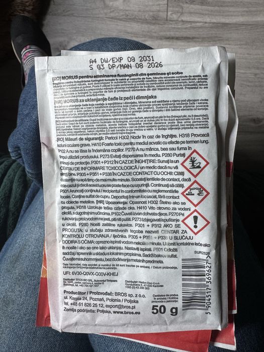 Morus proszek do usuwania sadzy kominków pieców 6 saszetek po 50 g
