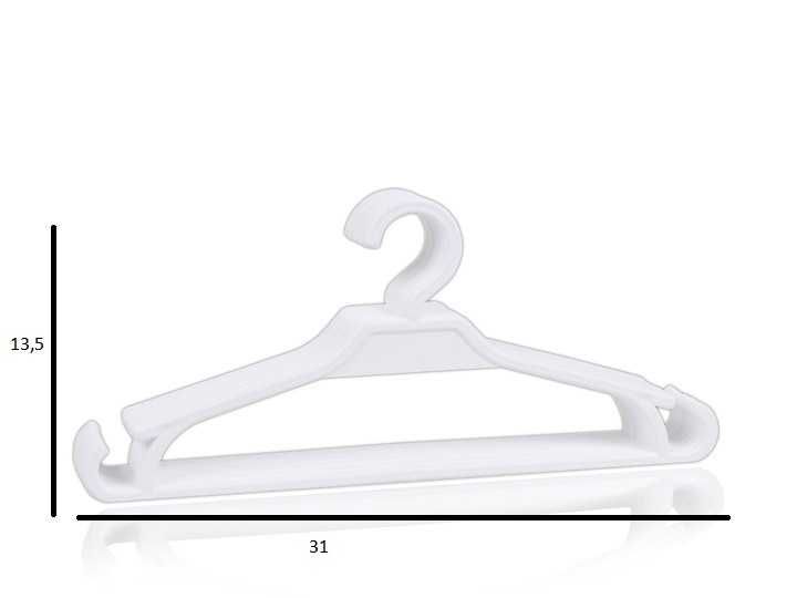 Wieszaki odzieżowe , dziecięce białe , nieobrotowe  40sztuk
