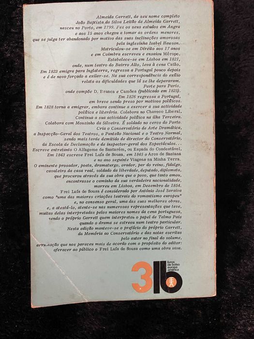 Almeida Garrett – Frei Luís de Sousa 4.ª edição Europa-América 1972