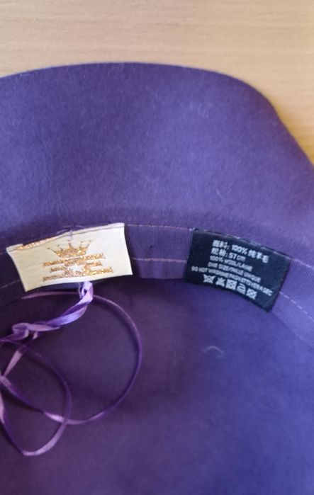 Капелюх клош фетровий фіолетовий