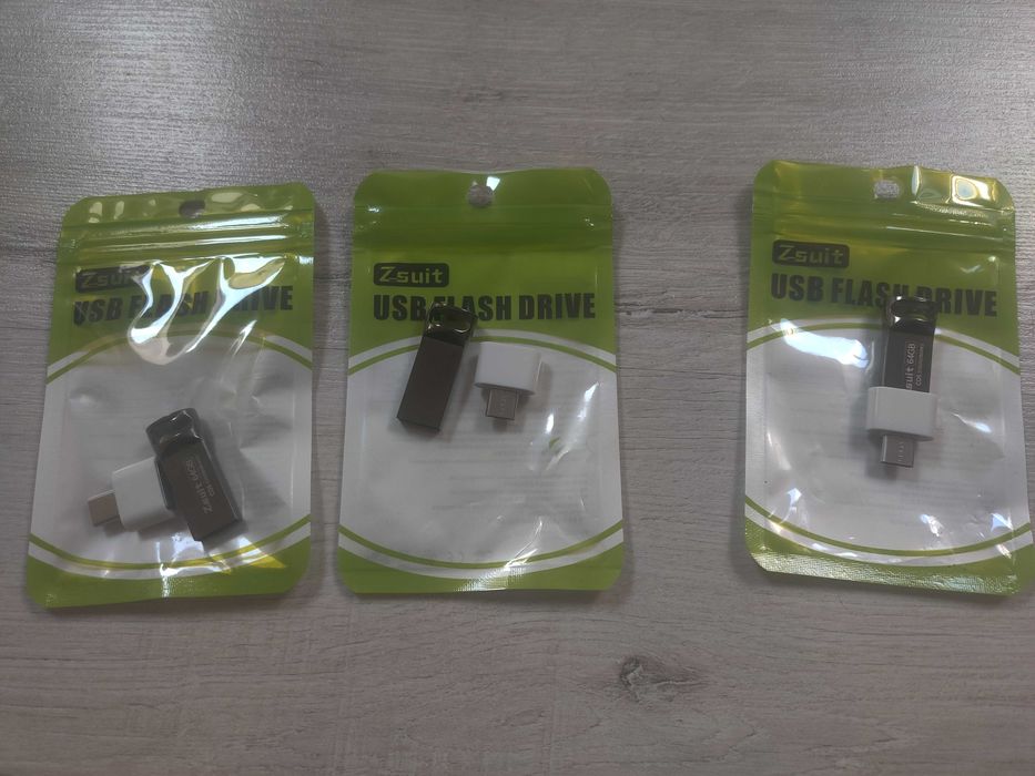USB Флешка 64 Гб + адаптер USB-TYPE C