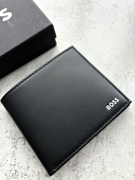 Чоловічий шкіряний гаманець портмоне Boss шкіра кошелек кожа